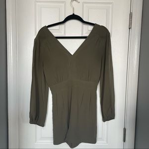 Naked Zebra Green Split Sleeve Romper